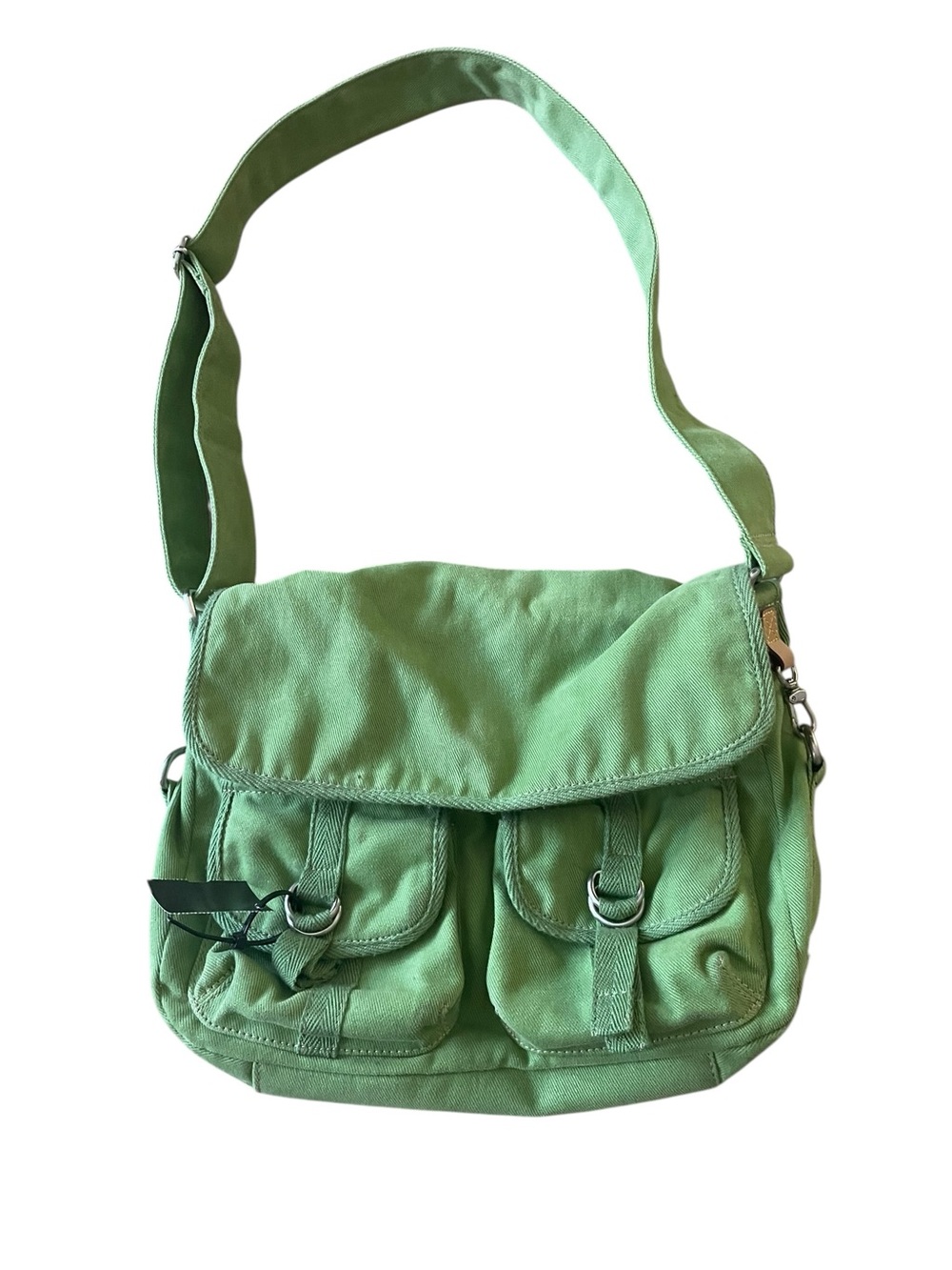 Fossil Green Canvas Crossbody Messenger Bag